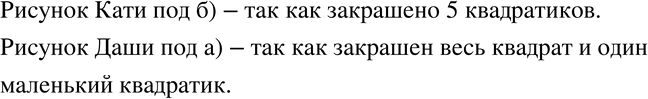 Изображение 145. Катя закрасила 5/4 квадрата, а Даша - 1 1/4 (рис.32). Определите, где рисунок Кати, а где -...