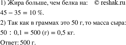Изображение 18. Вороне где-то Бог послал кусочек сыра,В нем содержалось 45 процентов жира.Белка же было 35.Хотели б массу сыра мы узнать,Но только знаем с вами мы пока,Что...